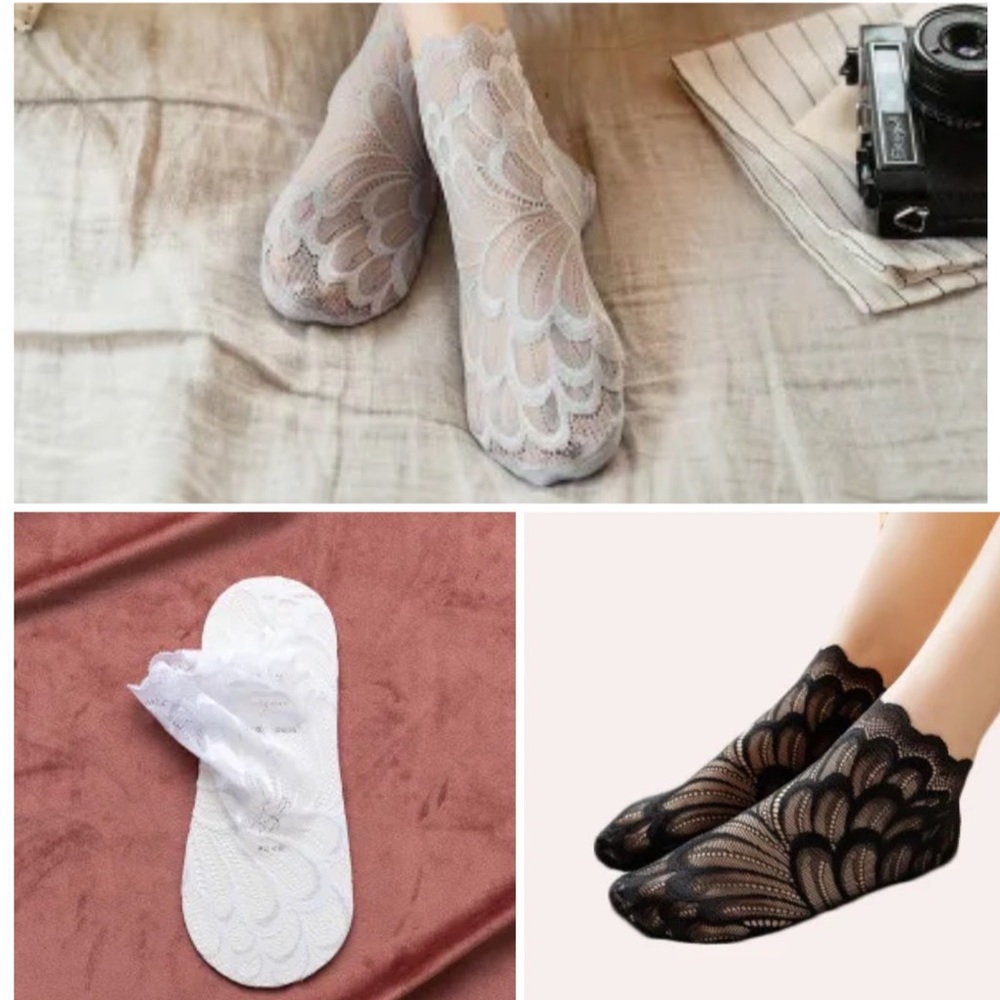 (3) Sheer Lace Socks
